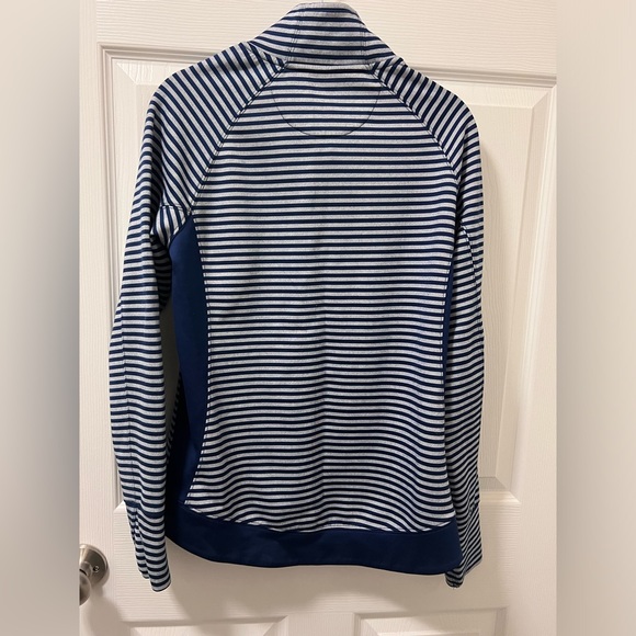 Vineyard Vines Brandywine Stripe 1/4-Zip Pullover Navy Gray size S - Picture 3 of 5